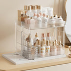 Pull Out Spice Rack Organizer for Cabinet, Rotatable 2 Tier Slide Out Seasoning Organizer and Storage Adhesive Vertical Spice Rack Shelf Pullout for Kitchen Cabinets(2 Drawer, Acrylic)