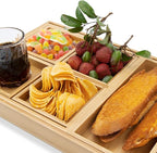 Wooden Serving Trays with Handle - Set of 7 - Large, Medium, Small and Mini - Nesting Multipurpose Trays - for Breakfast, Coffee Table/Butler & More - Light & Sturdy Wood Tray