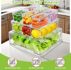 YINGRACE 10 Pack Fridge Organizer Bins, Stackable Refrigerator Organizers and Storage, With a Pull-out Large Drawer, BPA-Free Clear Containers For Fruit, Vegetable, Drinks