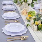 COLOSUS 60 Pack White Plastic Bowls, 12 oz Disposable Soup Bowls, Premium Plastic Dinner Bowls,Heavy-duty Dessert Salad Bowl for Party, Wedding, Dinner, and Catering