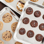 Nordic Ware Naturals 3-Piece Baking Sheet Pan Set, USA Made Aluminum Pans for Baking, Roasting, Cookies, Sheet Cakes, Half Jelly Roll & Quarter Sheet, Warp-Resistant (Pack of 3)