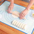 Silicone Baking Mat，Non Stick Rolling Dough with Measurements for Pie Pizza Cookies Fondant Making，Extra Thick Non Slip Silicone Pastry Mat (Blue, L-16"×24")