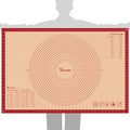 Extra Large Silicone Pastry Mat for Counter Rolling Dough,36x24 Inch,0.75mm Thick,Non Slip Silicone Baking Mat with Measurement(36 x 24 In,Red)