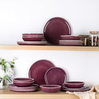 AmorArc Ceramic Dinnerware Sets,Handmade Reactive Glaze Stoneware Plates and Bowls Sets,Highly Scratch Resistant | Dishwasher & Microwave Safe Dishes Set,Service for 4 (12pc)