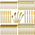 60-Piece Gold Silverware Set - Stainless Steel Silverware Set for 12, Includes Forks Spoons and Knives, Utensil Sets for Home Kitchen Restaurant, Dishwasher Safe