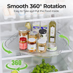 LAMU Lazy Susan Turntable Organizer for Refrigerator Organizers and Storage Fridge Organization, Condiment Organizer for Kitchen, Table Top, Cabinet, Pantry, Countertop, 14.56''x11'', 2 Pack