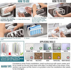 TAILI Sink Caddy with Strong Suction Cup, Sponge Holder for Kitchen Sink Oganizer, Removable Rustproof Aluminum Sponge Holder, Dish Brush for Scraper - White