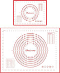 Silicone Baking Mats Set of 2,Extra Large 31.5" x 24" Small 16" x 12" Non Stick Non Skid Pastry-Mat with Measurements (Red)