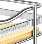 LYNK PROFESSIONAL® Élite™ Pull Out Spice Rack Organizer for Inside Kitchen Cabinets - 6-3/8 inch Wide - Slide Out Drawer – Wood/Chrome Sliding Spice Organization for cabinet - Spice Racks - 2 Tier