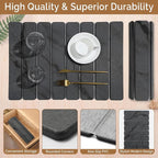 2 PCS Stone Dish Drying Mat for Kitchen Counter,Quick Dry Stone Dishes Mats,Marbled Water Absorbing Diatomaceous Earth Drying Pad for Countertop Bottles Utensils Cups（Dark Gray 20"×14" & 8"x4"）