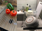Ahyuan Roll up Dish Drying Rack Over The Sink Kitchen Roll up Sink Drying Rack Portable Dish Drainer Foldable Dish Drying Rack (Black, 20.5''X11.2'')