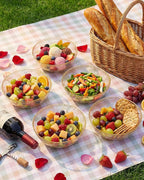 bUCLA 50Pack Gold Glitter Plastic Serving Bowls - 24oz Gold Disposable Dessert/Salad/Soup/Salad/Fruit/Cereal Bowls for Wedding & Party