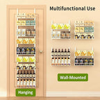 Churboro Over the Door Pantry Organizer Rack with 9 Adjustable Baskets, 9 Tiers Dual-use Hanging or Wall Mount Spice Rack Organizer, White