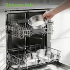 E-far 9 Inch Cake Pan Set of 3, Stainless Steel Round Cake Baking Pans, Non-Toxic & Healthy, Mirror Finish & Dishwasher Safe