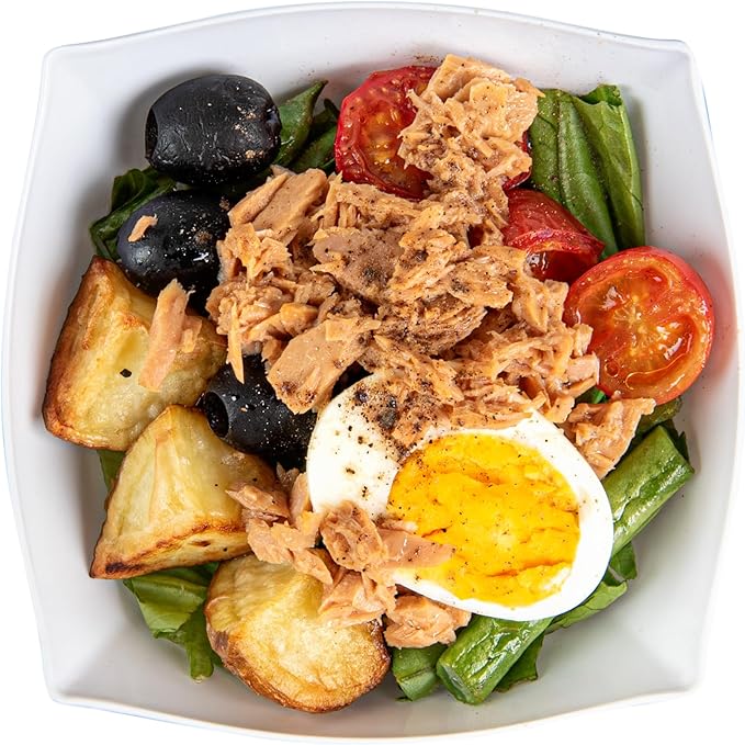 Restaurantware-Moderna 8 Ounce Fancy Plastic Bowls, 10 Square Disposable Salad Bowls - Durable, Heavy-duty, White Plastic Bowl, For Warm And Cold Foods