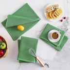 Homaxy 100% Cotton Waffle Weave Kitchen Dish Towels, Ultra Soft Absorbent Quick Drying Cleaning Towel, 20x28 Inches, 4-Pack, Grass Green