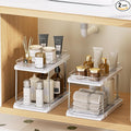 Delamu 2-Tier Bathroom Under Sink Organizers and Storage, Pull Out Cabinet Drawers with Anti-Slip Design & Two Sizes, Multi-Purpose Storage for Kitchen, Pantry, Bathroom & Home Organization, 2 Pack