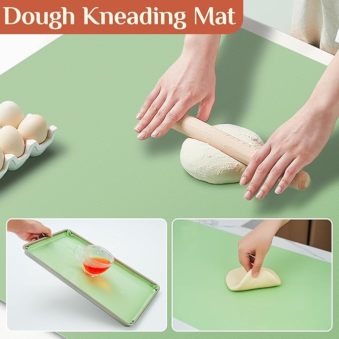 Silicone Baking Mat, 12 IN x 10 FT Free Cutting Baking Sheet,Non-Stick Reusable Dough & Pastry Mat,Non-Slip Silicone Mat Roll for Air Fryer Liner,Freeze Dryer,Oven Baking Pan,Kitchen Counter