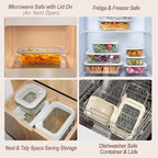 Urban Green Glass Food Storage Containers with Glass Lids, Microwave Safe Food Container Set, Aitight Meal Prep Container Set, LeakProof, 100% Plastic Free, 4 Pack
