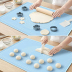 Silicone Baking Mat 32x24 Inches | Extra Thick Dough Rolling Mat with Measurements and Edge Heightening | Non-Stick Food Grade Pastry Mat for Pastry, Bread, Cookies, Pizza, Fondant & Pasta