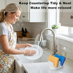 Ultra Absorbent Stone Sponge Holder for Kitchen Sink, 2 Slot Diatomite Dish Brush Sponge Holder, Diatomite Stone Sink Tray, Rustproof Sinks Caddy for Countertop, Double, White