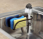 Spectrum Ashley Sink Sponge and Brush Holder with Suction Cups 2 in 1 Sink Caddy Bronze, No Rust Easy Mount Suction Cup Kitchen Sink Sponge and Brush Holder Hanging Wire Cradle Promotes Quick Drying