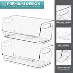 Sorbus Stackable Storage Bins Open Front, Clear Stackable Storage Bins, Pantry Bins for Storage and Organization, Acrylic Stackable Bins for Kitchen, Clear Pantry Organizer Bins (Small Narrow 8 Pack)
