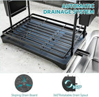 Simple Trending Dish Drying Rack, 2-Tier Dish Rack for Kitchen Counter, Large Dish Drainers Sink Organizers and Storage, Black