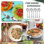 BBTO 100 Pcs Forks and Spoons Silverware Set Bulk Stainless Steel Flatware Cutlery Set 6.7'' Kitchen Utensils for Home Restaurant 50 Dinner Fork, 50 Teaspoon, Mirror Polished, Dishwasher Safe