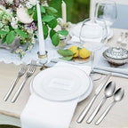 Herogo 18/10 Stainless Steel Silverware Set, 60-Piece Fancy Flatware Cutlery Set for 12, Modern Eating Utensils Tableware for Home Restaurant Wedding, Mirror Polished, Dishwasher Safe