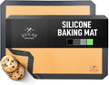 Zulay Kitchen Silicone Baking Mat Set – 2-Pack 16.5″ × 11.6″ Reusable Non-Stick Silicone Baking Sheets, Food-Safe, Heat-Resistant up to 250°F – Perfect for Cookies, Pastries & Oven Use (Dark Gray)