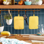 KITCHENAID Ribbed Soft Silicone Pot Holder 2-Pack Set, 2025 Color of the Year, Butter Yellow, 7"x9"