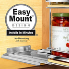 LYNK PROFESSIONAL® Élite™ Pull Out Spice Rack Organizer for Inside Kitchen Cabinets - 10-3/8 inch Wide - Slide Out Drawer – Wood/Chrome Sliding Spice Organization for cabinet - Spice Racks - 2 Tier