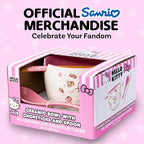 Silver Buffalo Sanrio Hello Kitty Apples and Cinnamon Ceramic Ramen Noodle Rice Bowl with Chopsticks and Spoon, Microwave Safe, 20 Ounces