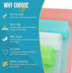 Refrigerator Liners for Shelves (12 Pack) by Linda’s Essentials - Non-Adhesive Shelf or Drawer Liner, BPA-Free Fridge Mats for Kitchen & Cabinets, Easy to Clean, Ideal Household Essentials(MultiColor)