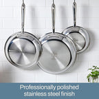 All-Clad D3® Stainless Steel 7 Piece Cookware Set- Made in USA- Includes Frying Pans, Saucepan, Sautépan, Stockpot - Professional Grade -Oven Safe & Induction Compatible