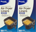 Reynolds Kitchens Air Fryer Liners Disposable, Unbleached Parchment Paper Sheets, 50 Count (Pack of 2)