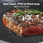Non Stick Frying Pan with 3 Lids, 8+10+12 Inch, Hybrid Frying Pans Set Nonstick, Skillets Stainless Steel Upgrade, Dishwasher & Oven-Safe, Induction Compatible, PFOA Free Cookware.