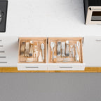 Yieach Clear Expandable Silverware Drawer Organizer,9.4-15.6In Adjustable Silverware Tray for Drawer,Acrylic Kitchen Utensil Drawer Organizer for Cutlery,Flatware Organizers and Fork and Spoon Holder