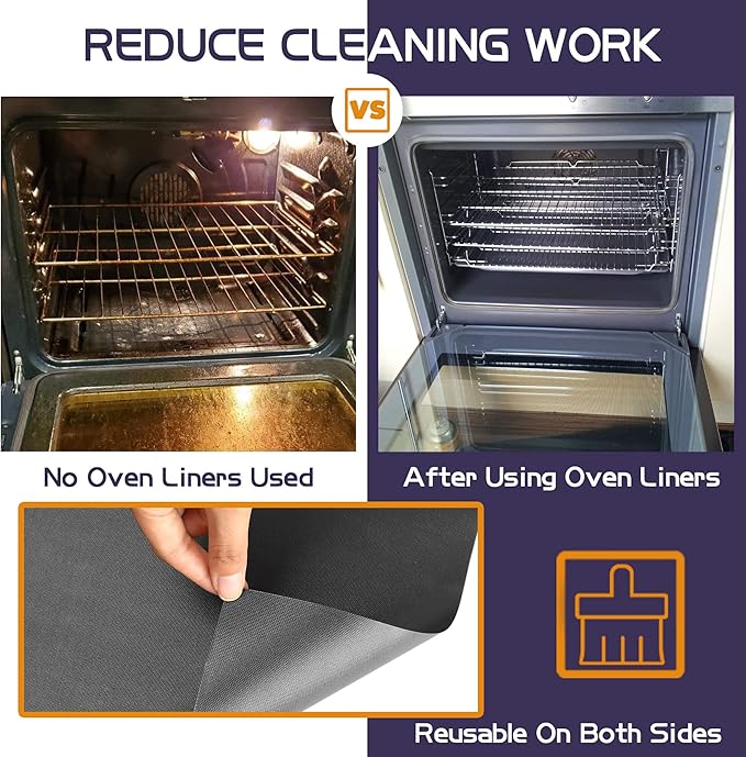 Oven Liners Mat for Bottom of Oven, 3 Pack Large Reusable Teflon for Bottom of Electric Oven Gas Oven Toaster Oven Microwave Stove Grill, 100% Non-Stick, BPA and PFOA Free, 23.62x15.75 in