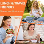 KTKUDY Stainless Steel Salad Bowl with Lid & Dressing Cup - 50 oz Leakproof Salad Container for Meal Prep & Lunch To Go, Dishwasher Safe