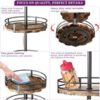 Heavy-Duty 3-Tier Lazy Susan Organizer, Adjustable to Different Heights, Countertop Spice Rack, Upgraded Thickened Wooden Board, Suitable for Seasoning Organizer, Kitchen Organization