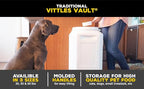 Vittles Vault Traditional Pet Food Storage Container For Dog Kibbles/Bird Seed/Oatmeal/Rice/Flour/Cereal, BPA Free Plastic, Sealed Airtight For Cat Food, Up To 30 lb, Made in USA, With Scoop, Gray