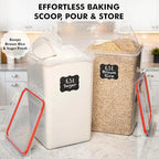 WHITE FEATHER SUPPLIES 2 PC [6.5L / 220 Oz] Large Flour Sugar Storage Containers - Leak Proof, BPA Free, Clear Plastic Food Storage Containers with Lids Airtight - Bulk Storage for Kitchen and Pantry