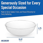 Carlisle FoodService Products 721507 Round Pebbled Salad Serving Bowl, 11 Quart, Clear