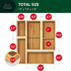 ROYAL CRAFT WOOD Premium Carbonized Bamboo Decorative Boxes - Drawer Organizer Set (5-Piece) – Wood Storage Boxes for Kitchen, Bathroom, Office & Makeup