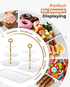 Kootek Dessert Cupcake Stand, 10pcs Dessert Table Display Set, 3 Tiered Cup Cake Holder Tower Stand Riser& Cookie Serving Trays for Wedding, Tea Party, Birthday, Baby Shower