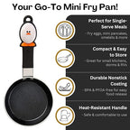 Joie Mini Egg Frying Pan, Small Nonstick Skillet, Heat-Resistant Handle, Perfect Breakfast for One, Ideal for Egg Sandwiches and Pancakes, 4.5 Inch, BPA-Free, PFOA-Free