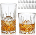 Moretoes Crystal Drinking Glasses Set of 12, Glass Whisky Cups, Mixed Glassware Set, 12 Oz Highball Glasses & 11 Oz Old Fashioned Glasses, Great for Cocktail and Other Beverages