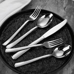 Silverware Set for 4, Prendcyx 20-Piece Heavy Duty Flatware Cutlery Set, 18/0 Food-Grade Stainless Steel Tableware Set, Dishwasher Safe for Home, Restaurant, Wedding, Party, Mirror Polished